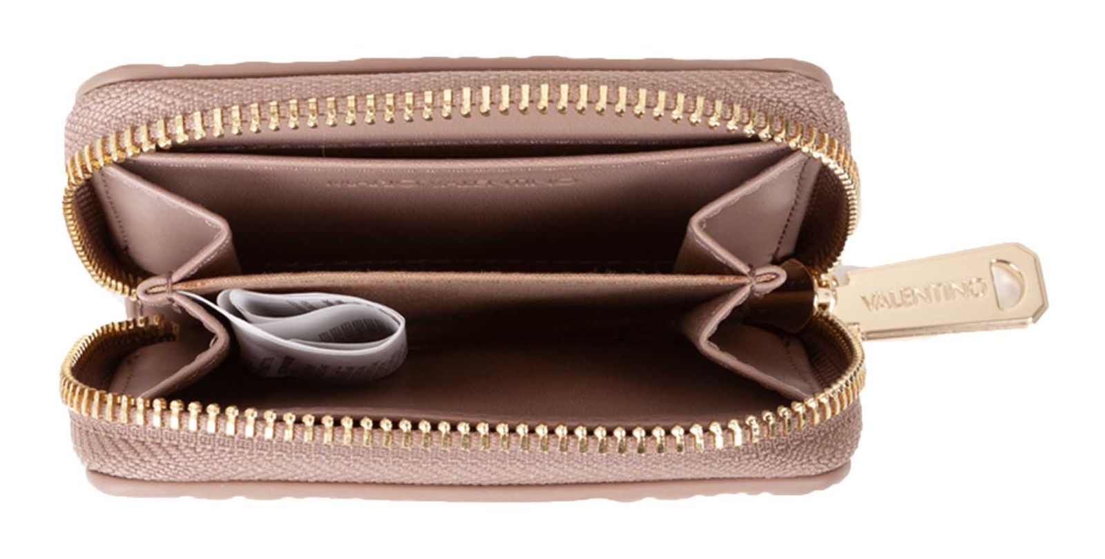 VALENTINO Falak Re Zip Around Card Case Taupe VALENTINO Falak Re Zip Around Card Case Taupe