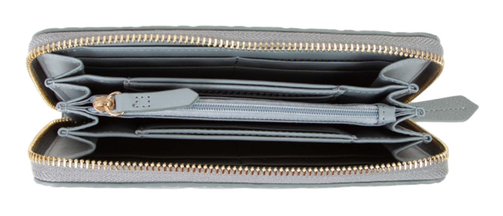 VALENTINO Samba Re Zip Around Wallet Grigio VALENTINO Samba Re Zip Around Wallet Grigio