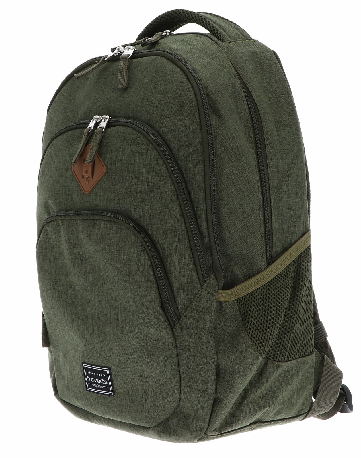 travelite Basic Melange Backpack Uni Olive travelite Basic Melange Backpack Uni Olive