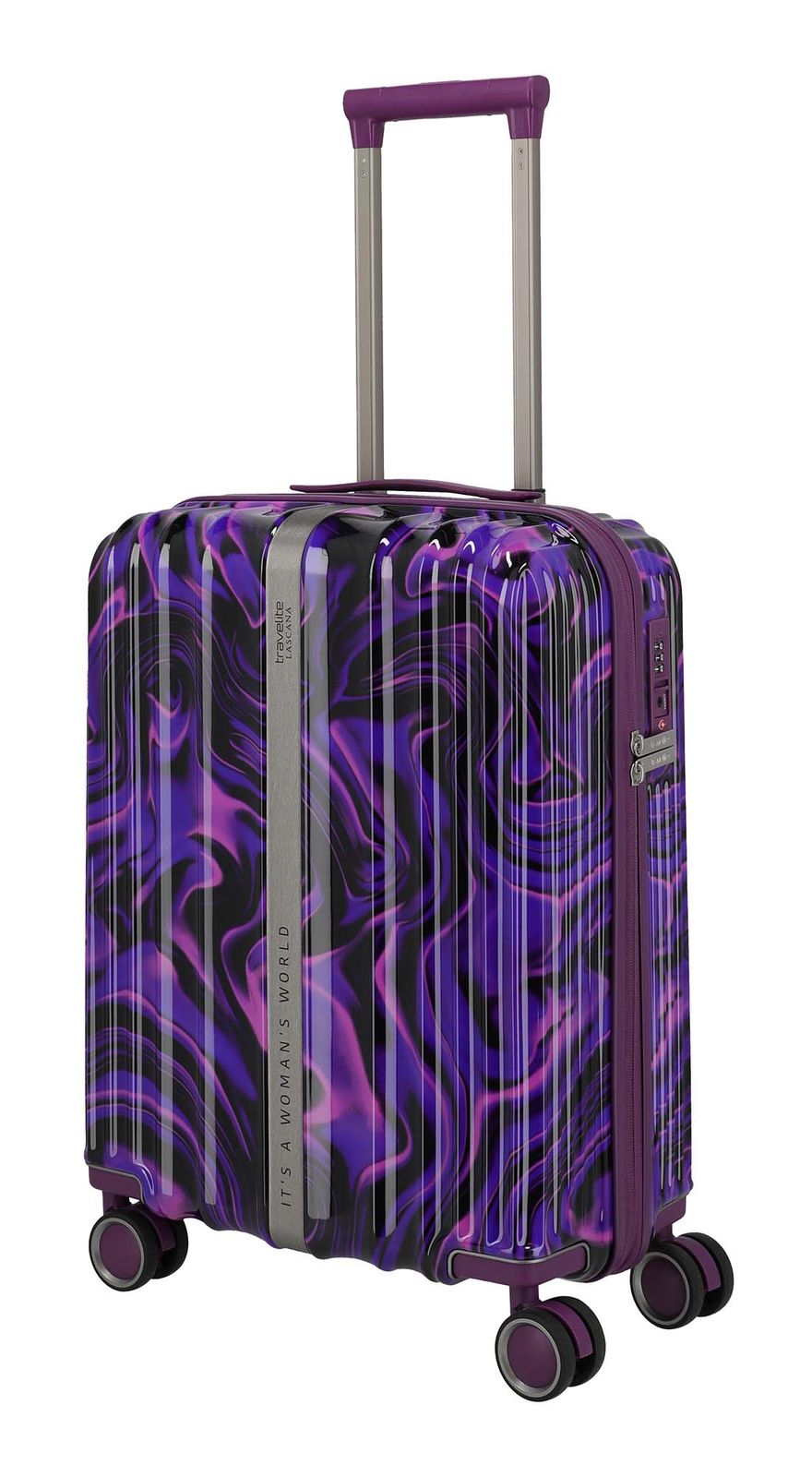 travelite Lascana Edition 4W Trolley S Purple Swirl travelite Lascana Edition 4W Trolley S Purple Swirl
