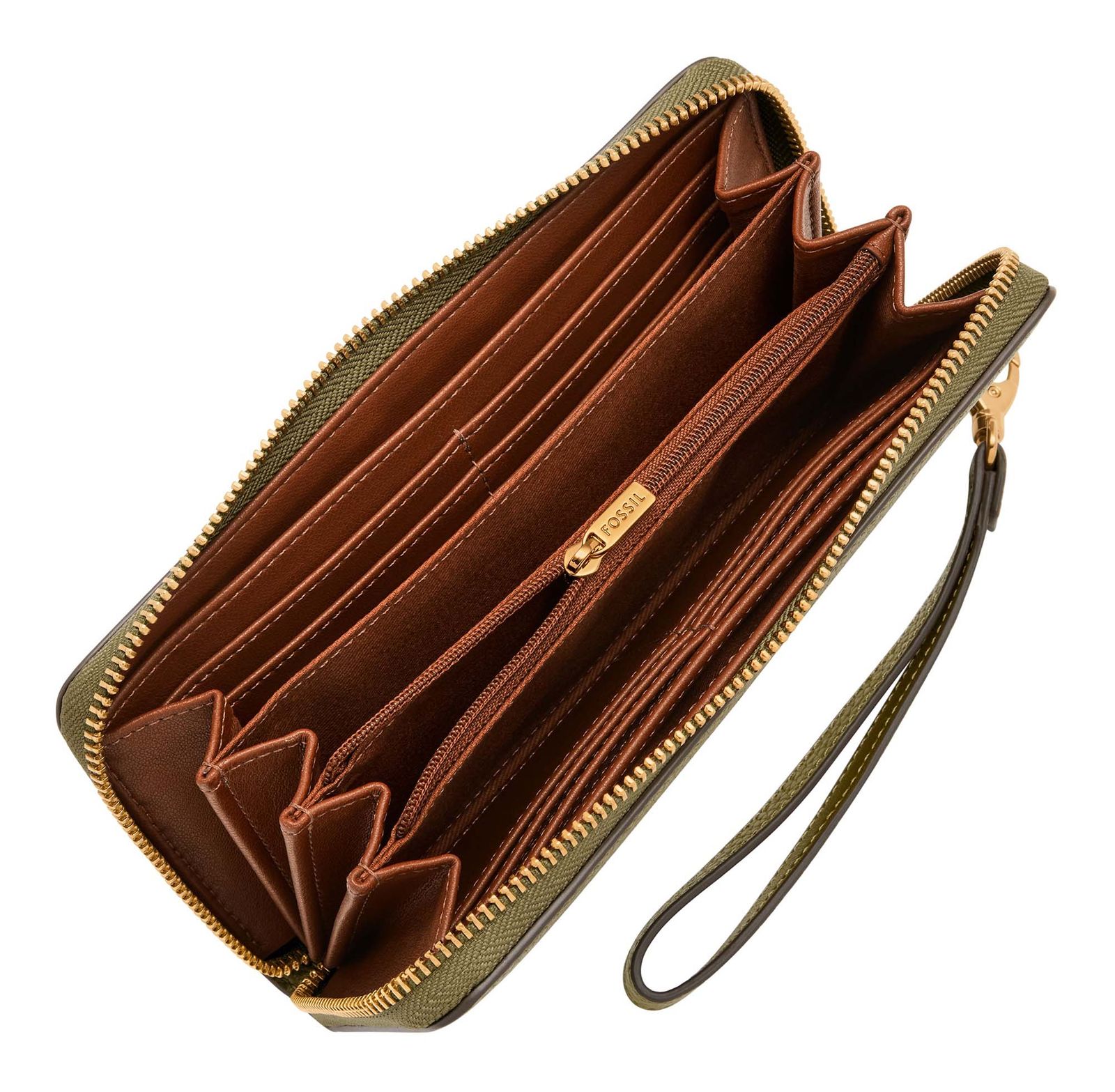 FOSSIL Logan RFID Zip Around Clutch Desert Olive FOSSIL Logan RFID Zip Around Clutch Desert Olive