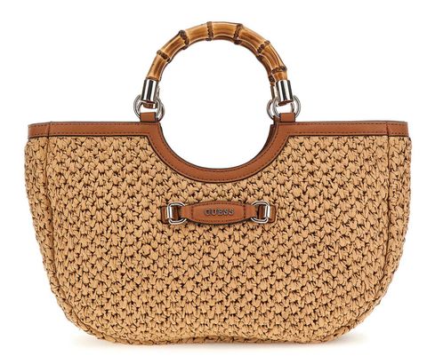 GUESS Siria Girlfriend Satchel Bag Natural / Caramel