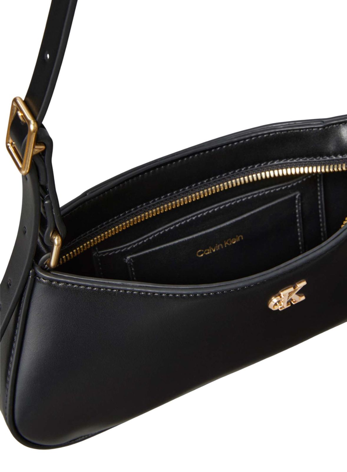 Calvin Klein Hardware Monogram Shoulder Bag S Black / Antique Light Gold Calvin Klein Hardware Monogram Shoulder Bag S Black / Antique Light Gold