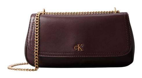 Calvin Klein Hardware Monogram Convertible Chain Shoulder Bag S Fudge