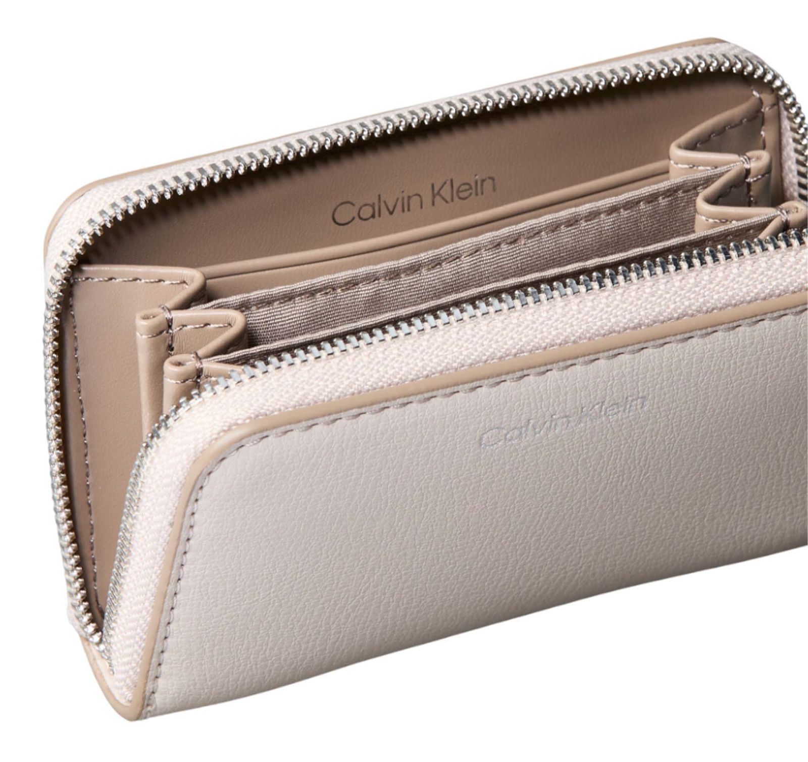 Calvin Klein Embossed Logo Zip Around Card Case M Chateau / Desert Taupe Calvin Klein Embossed Logo Zip Around Card Case M Chateau / Desert Taupe