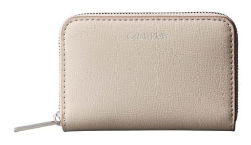 Calvin Klein Embossed Logo Zip Around Card Case M Chateau / Desert Taupe