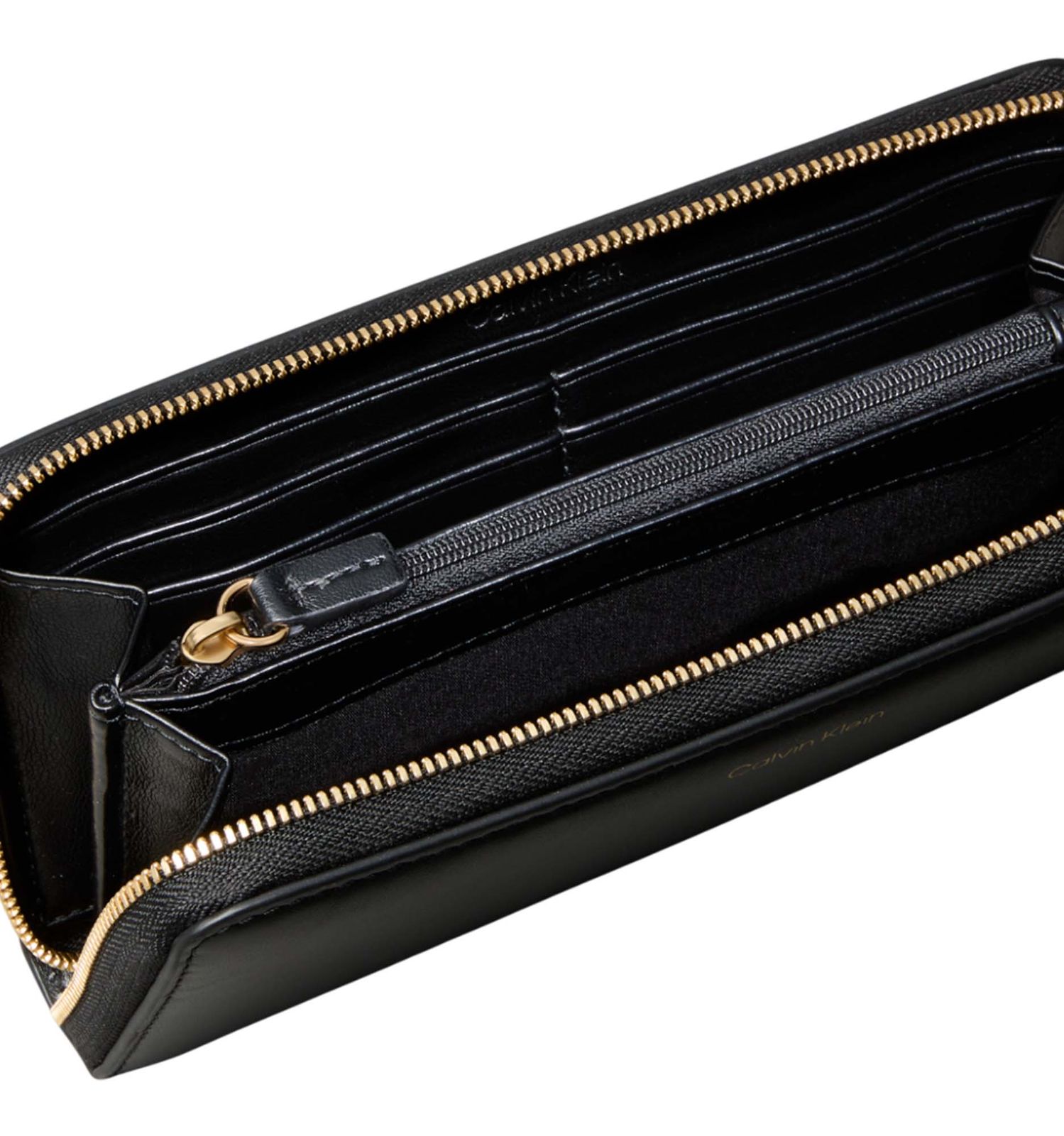 Calvin Klein Hardware Monogram Zip Around Wallet Black Calvin Klein Hardware Monogram Zip Around Wallet Black