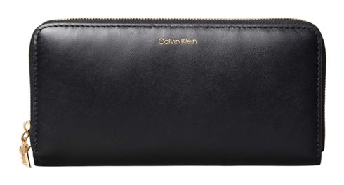 Calvin Klein Hardware Monogram Zip Around Wallet Black