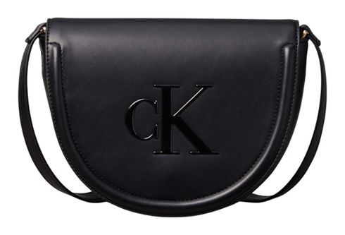 Calvin Klein Bold Monogram Saddle Crossover Black