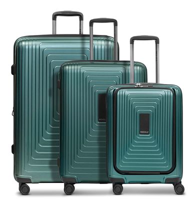 REDOLZ Essentials 14 Trolley Set 3-teilig ( S Exp. Front Pocket ) Pearl-Green Metallic