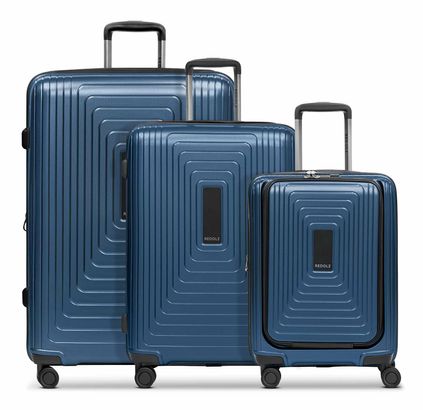 REDOLZ Essentials 14 Trolley Set 3-teilig ( S Exp. Front Pocket ) Dark Blue Metallic