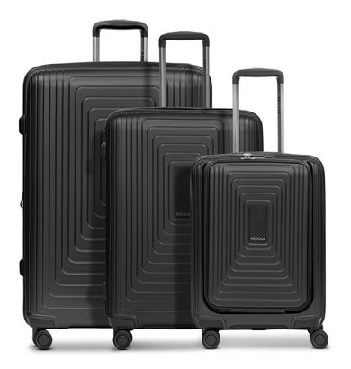 REDOLZ Essentials 14 Trolley Set 3-teilig ( S Exp. Front Pocket ) Black Metallic REDOLZ Essentials 14 Trolley Set 3-teilig ( S Exp. Front Pocket ) Black Metallic