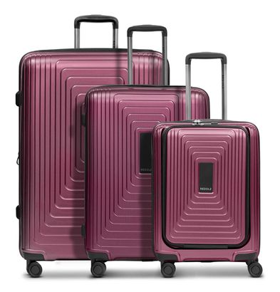 REDOLZ Essentials 14 Trolley Set 3-teilig ( S Exp. Front Pocket ) Aubergine Metallic
