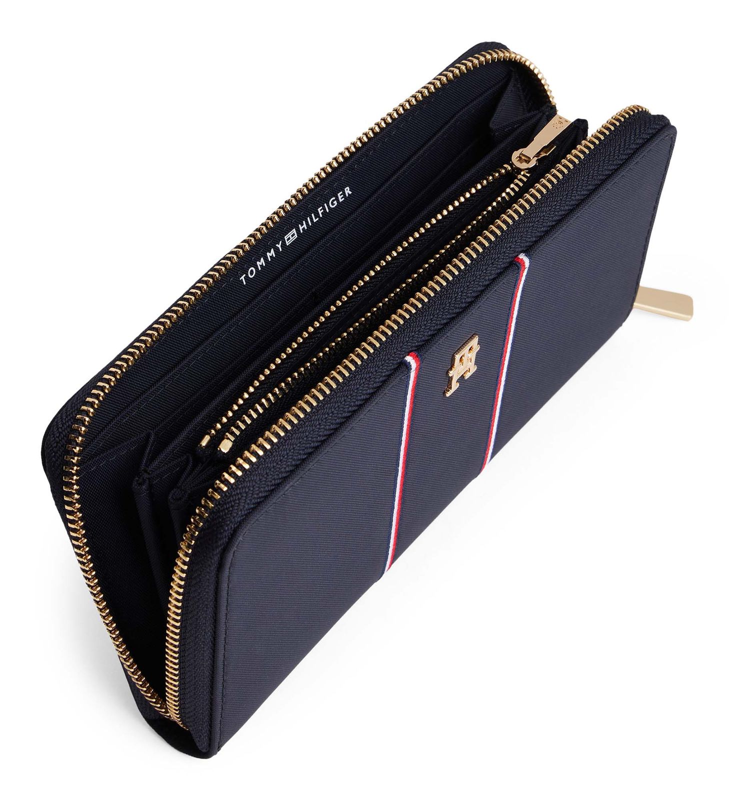TOMMY HILFIGER TH Iconic Zip Around Wallet L Blue Corp TOMMY HILFIGER TH Iconic Zip Around Wallet L Blue Corp
