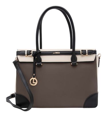 L.CREDI Plamena Shopper Dark Taupe Multi