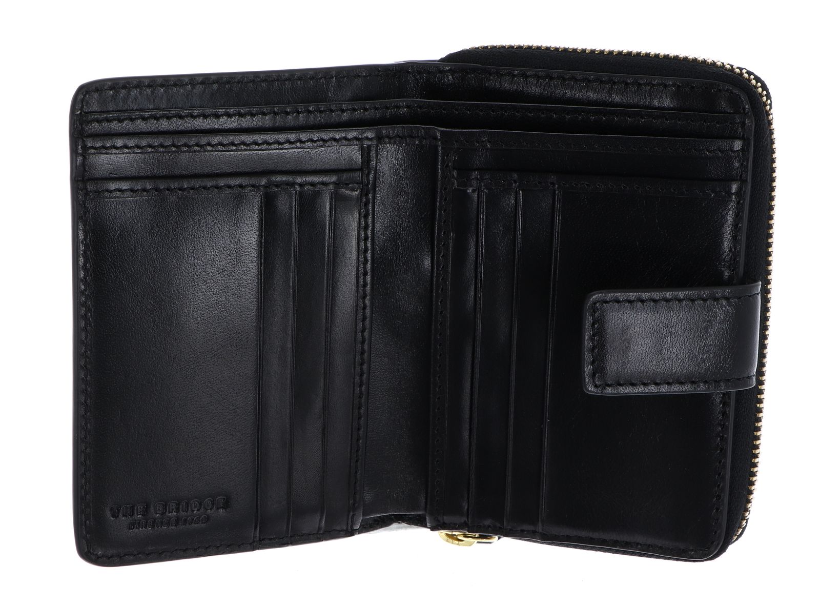 THE BRIDGE Frida Zip Around Wallet Nero / Oro THE BRIDGE Frida Zip Around Wallet Nero / Oro