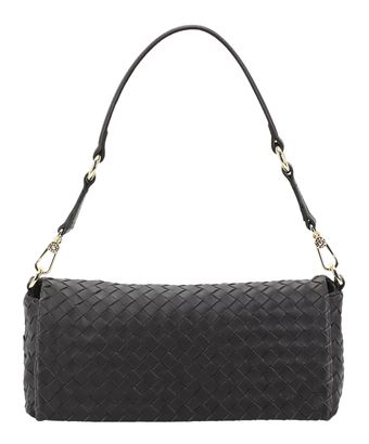 abro Leather Piuma Weaving Shoulderbag Mila Dark Brown