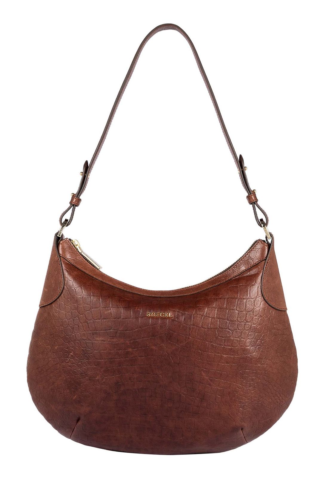 ROECKL Liberty Shoulderbag Croco S Saddle Brown ROECKL Liberty Shoulderbag Croco S Saddle Brown