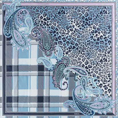 ROECKL Patchwork Leo Scarf Black / Silver