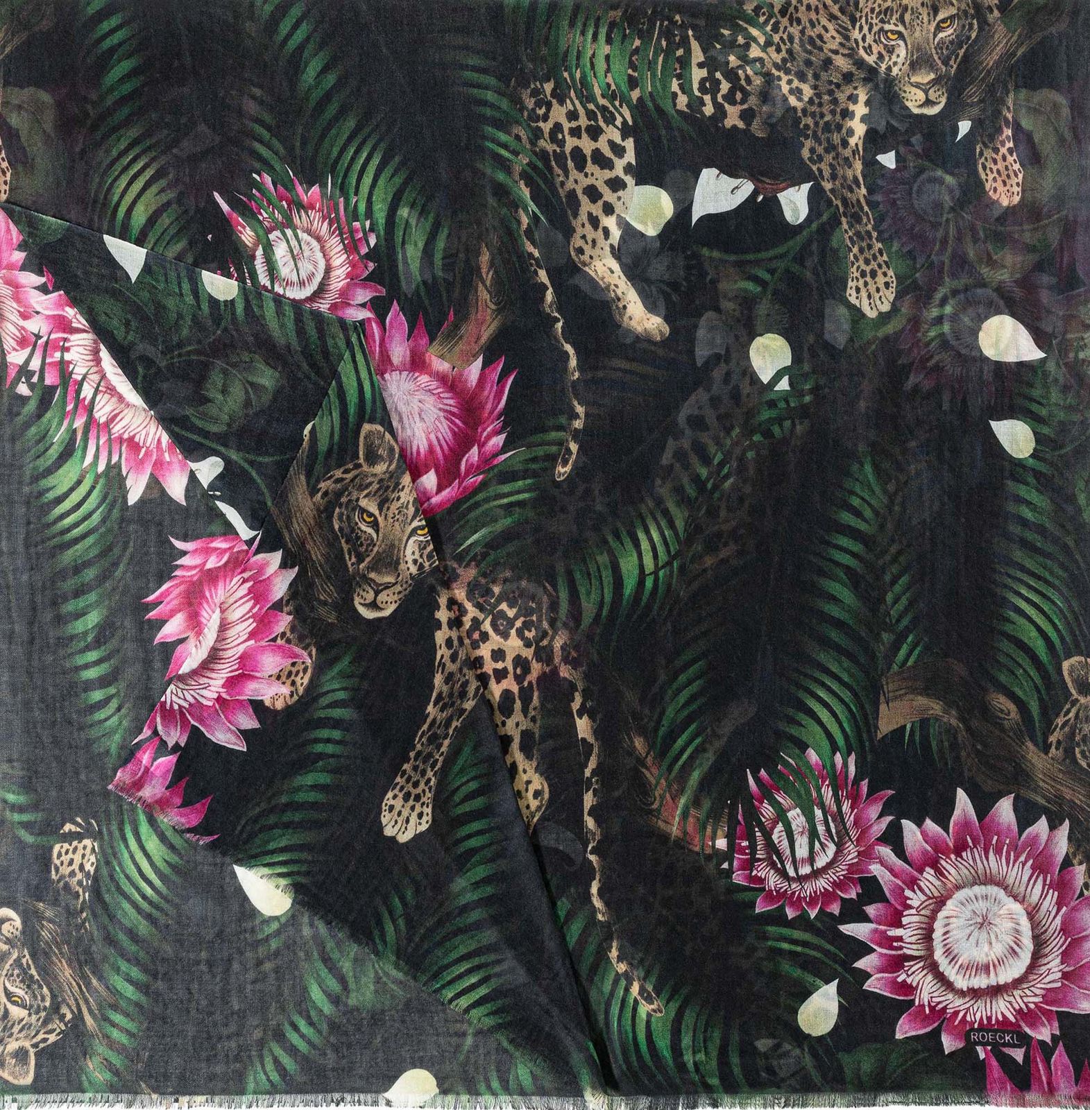 ROECKL Lotus Jungle Scarf Black Multi ROECKL Lotus Jungle Scarf Black Multi