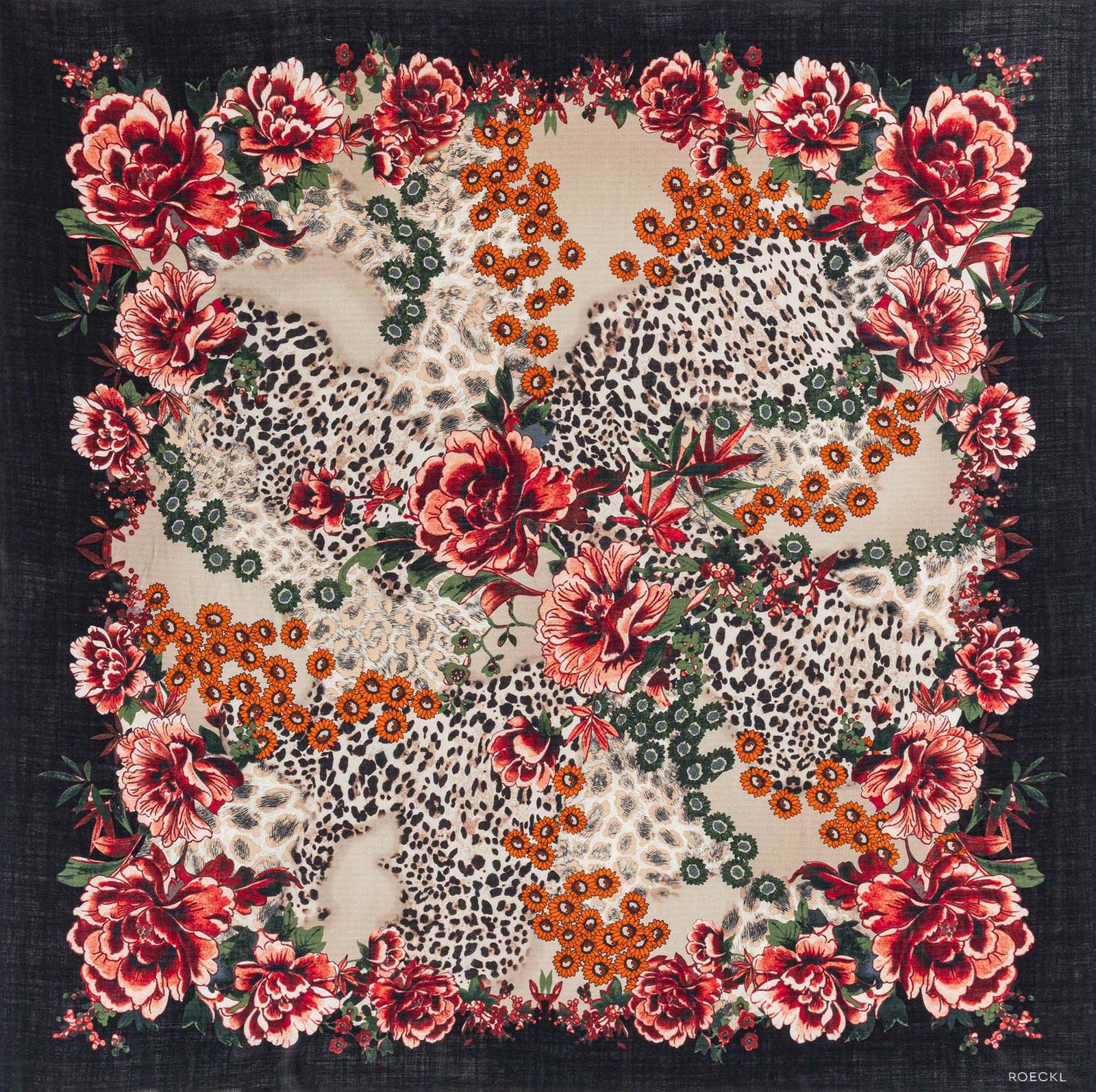 ROECKL Blooming Wilderness Scarf Black Multi ROECKL Blooming Wilderness Scarf Black Multi
