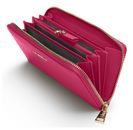 Lazarotti Bologna Leather Zip Around Wallet With 16 Card Slots Hot Pink