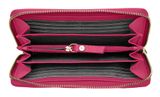 Lazarotti Bologna Leather Zip Around Wallet With 16 Card Slots Hot Pink