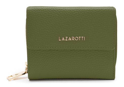 Lazarotti Bologna Leather Wallet With 8 Card Slots Olive