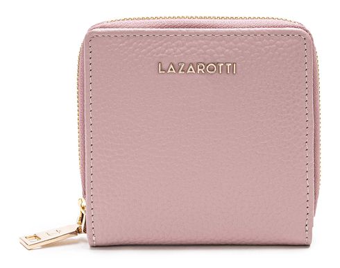Lazarotti Bologna Leather Zip Wallet With 6 Card Slots Pink