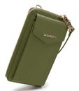 Lazarotti Bologna Leather Zip Around Wallet With Phone Pocket Olive
