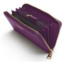 Lazarotti Bologna Leather Zip Around Wallet With 16 Card Slots Purple