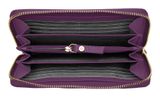 Lazarotti Bologna Leather Zip Around Wallet With 16 Card Slots Purple