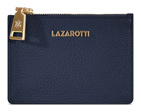 Lazarotti Bologna Leather Zip Etui 4 Card Slots Navy