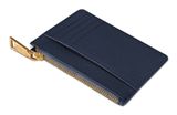 Lazarotti Bologna Leather Zip Etui 4 Card Slots Navy