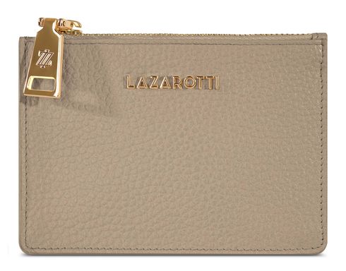 Lazarotti Bologna Leather Zip Etui 4 Card Slots Sand