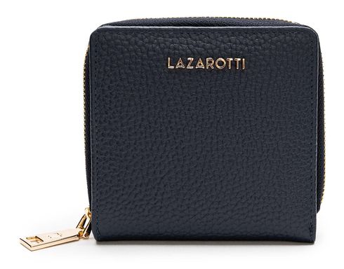 Lazarotti Bologna Leather Zip Wallet With 6 Card Slots Navy