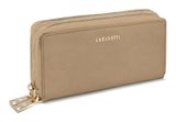 Lazarotti Bologna Leather Double Zip Around Wallet Sand