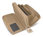 Lazarotti Bologna Leather Double Zip Around Wallet Sand