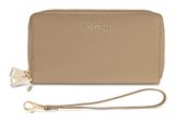 Lazarotti Bologna Leather Double Zip Around Wallet Sand