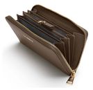 Lazarotti Bologna Leather Zip Around Wallet With 16 Card Slots Taupe