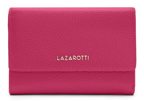 Lazarotti Bologna Leather Zip Wallet With 15 Card Slots M Hot Pink
