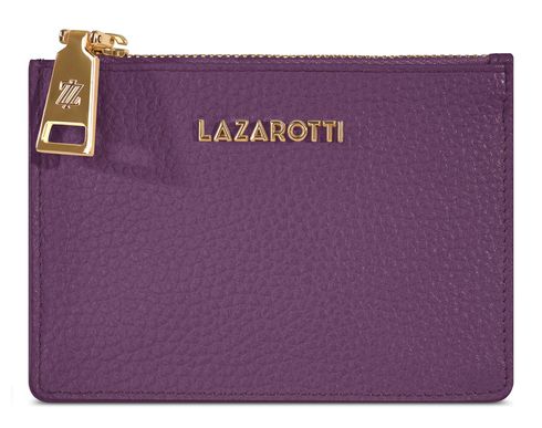 Lazarotti Bologna Leather Zip Etui 4 Card Slots Purple
