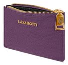 Lazarotti Bologna Leather Zip Etui 4 Card Slots Purple