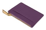 Lazarotti Bologna Leather Zip Etui 4 Card Slots Purple