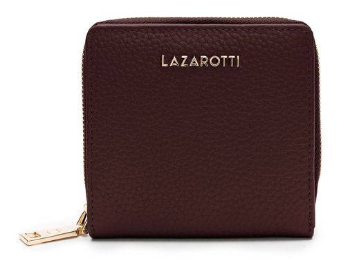 Lazarotti Bologna Leather Zip Wallet With 6 Card Slots Burgundy