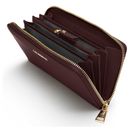 Lazarotti Bologna Leather Zip Around Wallet With 16 Card Slots Burgundy