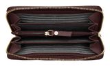 Lazarotti Bologna Leather Zip Around Wallet With 16 Card Slots Burgundy