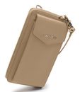 Lazarotti Bologna Leather Zip Around Wallet With Phone Pocket Sand