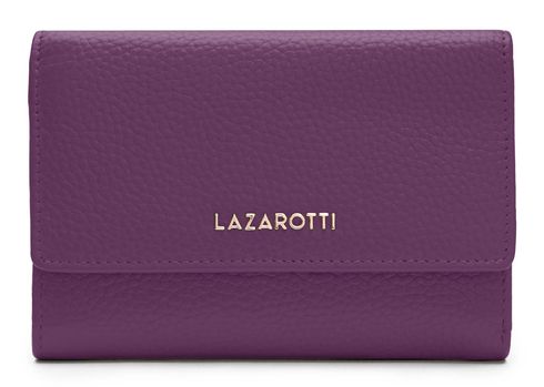 Lazarotti Bologna Leather Zip Wallet With 15 Card Slots M Purple