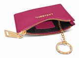 Lazarotti Bologna Leather Zip Etui 4 Card Slots Hot Pink